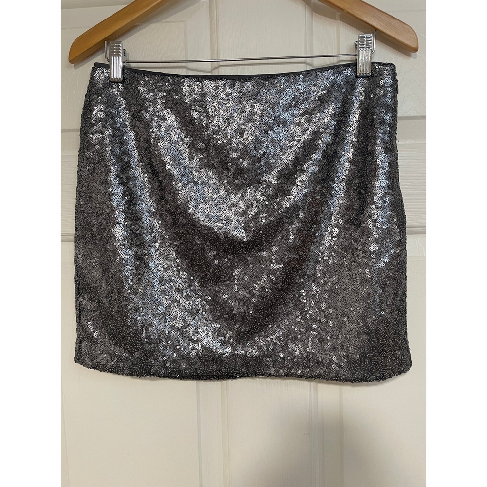 Gap Sequin Mini Skirt Silver Grey Club Party‎ Festival Shimmer Sparkly XS Y2K